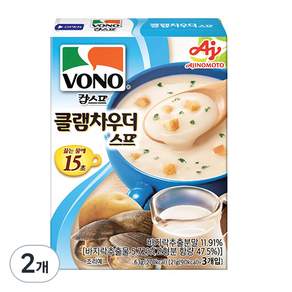 AJINOMOTO 味之素 VONO 即食沖泡蛤蠣巧達濃湯, 2盒, 63g