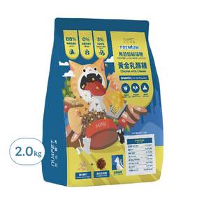 nu4PET 陪心寵糧 無穀低碳凍乾貓糧, 黃金乳酪雞, 2kg, 1袋