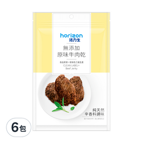 新東陽 活力生 無添加原味牛肉乾, 65g, 6包