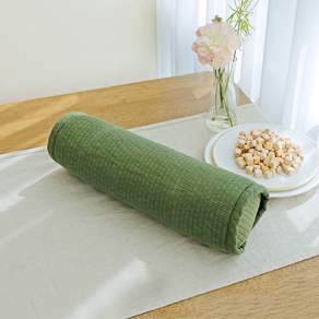 Begozani 棉質縫線扁柏木頸枕, 橄欖綠, 1個