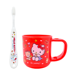 Skater 牙刷杯組 含牙刷 凱蒂貓 Hello Kitty, 1組