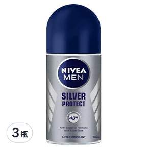 NIVEA 妮維雅 男士止汗爽身乳液 極限動力 滾珠瓶, 50ml, 3瓶