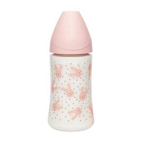 suavinex 蘇維妮 Hygge 優質PA奶瓶 0-9個月以上, Rabbit Pink, 270ml, 1瓶