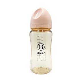 Simba 小獅王辛巴 蘊蜜鉑金PPSU寬口防脹氣奶瓶 新生適用, 栗粉色, 270ml, 1個