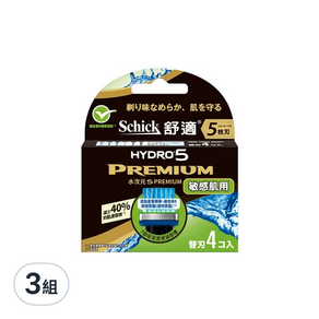 Schick 舒適牌 水次元5-Premium 敏感 刀片, 4片, 3組