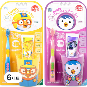 Pororo and Chika Chika 幼兒刷牙套組 Pororo+Patty, 6套