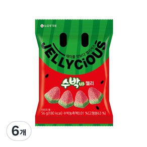 LOTTE 樂天 西瓜軟糖, 56g, 6個