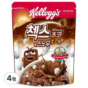Kellogg's 家樂氏 COCO 可可猴 巧克力格格脆雪球麥片, 420g, 4包