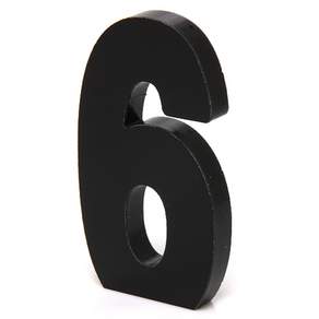 壓克力立式裝飾大寫數字, 6（黑色）