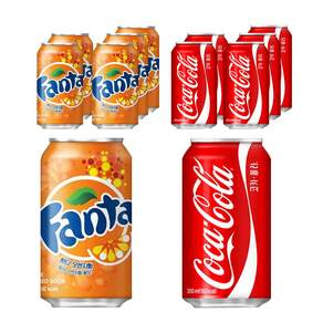 Coca Cola 可口可樂 355ml*6入+Fanta 芬達 橘子汽水 355ml*6入, 1套