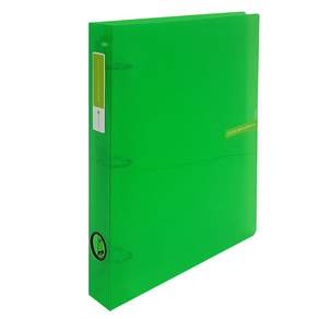 Eco Chungwoon 彩色半透明D型3孔活頁夾 3cm, 綠色, 1入