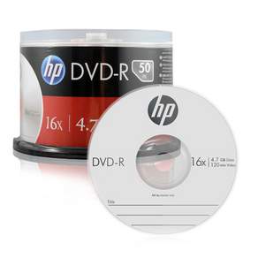 hp DVD-R 空白光盤 16X 4.7GB 50p + 蛋糕盒, 單品