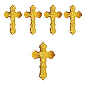 LUCKY7DAYSI 24K金電磁波貼紙金色天主教十字架, 混色, 5件