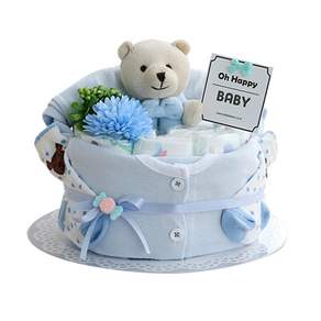 Baby Bakery 尿布蛋糕 熊熊款, 藍色