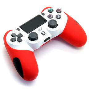 momoket Dual Shock 半矽膠保護套 適用於 PS4 紅色, 單品, 1個