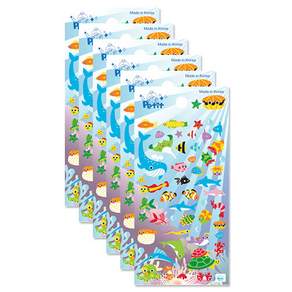 Petit Fancy 海底動物造型貼紙 da5137, 混色, 6組