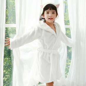 孩童超細纖維素色浴袍