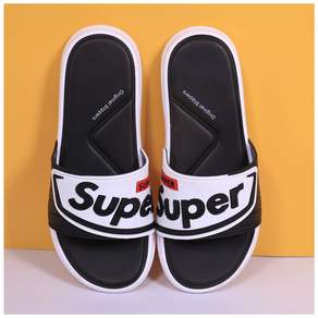 SUPERCOMET 男款字母印花運動拖鞋 SS2009, 白色的, 250-255