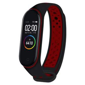 小米 Mi Band 3/4相容雙色運動錶帶, MB8551, 黑紅