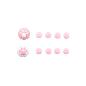 Jammonster Switch操縱桿按鈕帽組, 01 粉色+粉色, 1組
