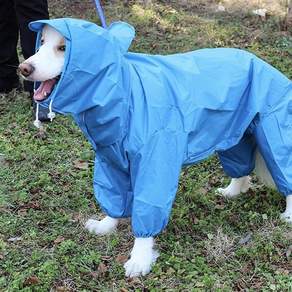 DOGWORLD 寵物 小型犬 中型犬 大型犬 一體式雨衣, 藍色
