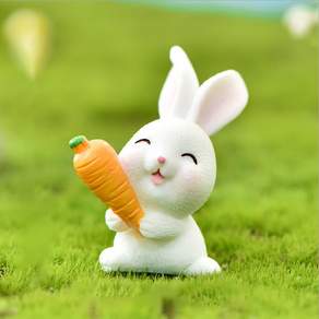 家居裝飾微型裝飾模型 04 胡蘿蔔和兔子, 混合顏色