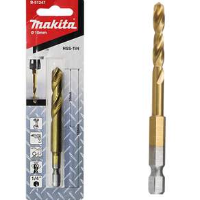 Makita 高速鋼 TiN 金屬鑽頭 10 毫米 B-51247, 1個