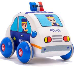 Jollybaby 迴力車 汽車玩具 布配件娃娃, 警車