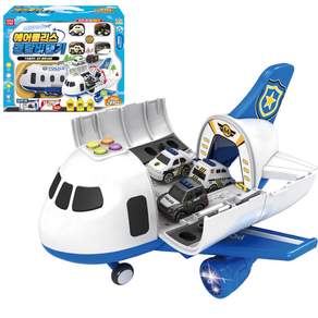 Kids One Toy 兒童 Airpolis 警察飛機玩具套裝, 藍色