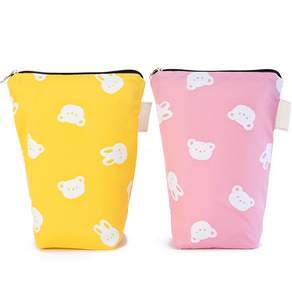 Semoms 兔子熊牙刷杯袋 2 件套, 粉色, 黃色
