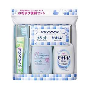 Kao 花王 Clear Clean 旅行套裝 洗髮乳80ml+沐浴露90ml+牙膏17g+牙刷, 1組