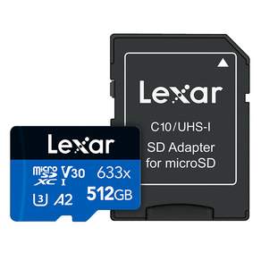 Lexar 雷克沙 高性能 microSDHC 633x 存儲卡 mirco SDXC UHS-I 卡 633x, 512GB