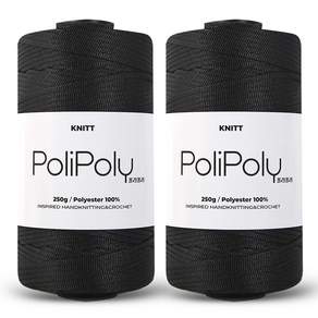 Knitt Poly Poly毛線 250g, 2個, 18黑色