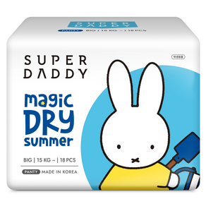 SUPER DADDY 夏季魔法乾爽內褲尿布男女通用, 大型L, 18張