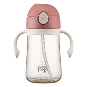 foogo 優質中性系列大容量嬰兒PPSU吸管杯380ml TKFG-380, 380ml, 中性粉紅色, 1個