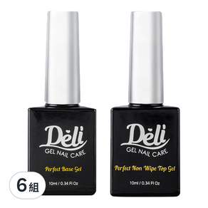 Deli Beauty Perfect 美甲組 透明, 底層美甲凝膠 10ml*1+免清上層凝膠 10ml*1, 6組