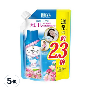 Lenor 蘭諾 衣物芳香顆粒 陽光清香 補充包, 1080ml, 5包