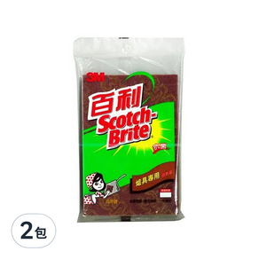 3M Scotch-Brite 百利 爐具專用大棕菜瓜布, 3片, 2包