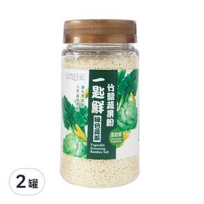 自然時記 一匙鮮 竹鹽蔬果粉 綠色蔬菜, 120g, 2罐