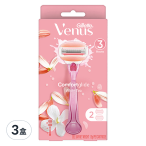 Gillette 吉列 Venus系列 溫和白茶女士除毛刀 + 除毛刀頭 2個, 3盒