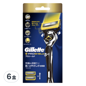 Gillette 吉列 Proshield鋒護系列 刮鬍刀 刀架*1+刀頭*2, 6盒