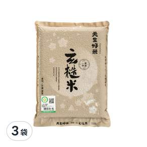 天生好米 履歷一等玄糙米, 2.2kg, 3袋