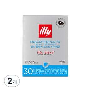 illy 意利咖啡 低咖啡因深焙阿拉比卡即溶咖啡粉隨身包, 1.6g, 30條, 2盒