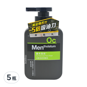 MENTHOLATUM 曼秀雷敦 男士冰振活炭潔面乳, 150ml, 5瓶