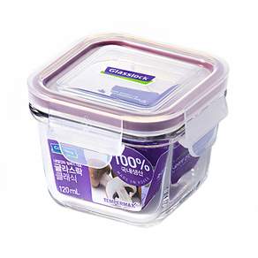 Glasslock 紫色方形食品保鮮盒 120ml, 120ml 3入, 3個