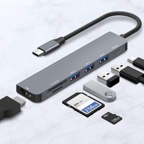 Home Planet 7口USB 3.0/HDMI集線器 Dex, 單色