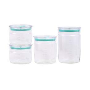 iwaki 圓形玻璃密封罐禮盒4入組, 1組
