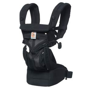 ergobaby Omni Breeze 全階段型四式透氣嬰兒背帶 0-48個月適用 承重量3.2-20.4kg, 黑瑪瑙, 1個