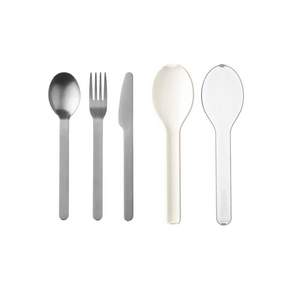 MEPAL 隨行餐具三件組, 白色, 餐匙+餐叉+餐刀, 1組