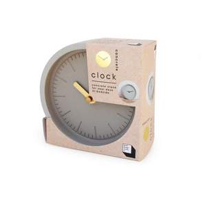 suck UK Clock-Grey Dial 質感時鐘 13.3*13.3*6 cm 728g, 水泥灰, 1個